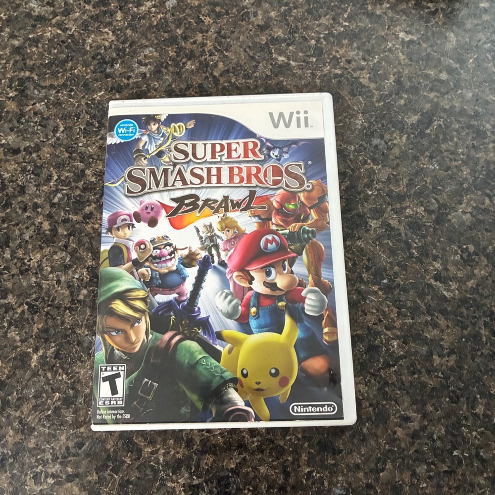 Super Smash Bros Brawl Nintendo Wii CIB Complete Mario Link Pikachu RVL P RSBE
